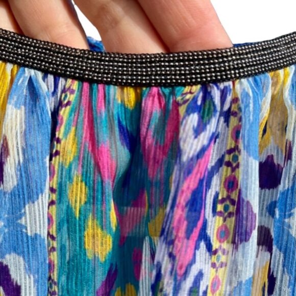 ZARA 2 Piece Set Aztec Print Short Skirt Halter Neck Top Boho Royal Blue/Multi S - Picture 6 of 16